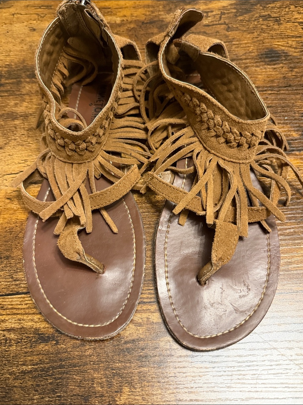 Brown Suede Fringe Women's Sandals - Casual Boho Style